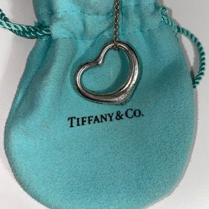Silver Tiffany & Co. Open Heart Necklace